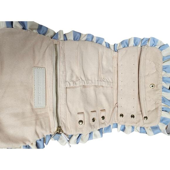 Stoney Clover Lane Personalized ALISA Ruffle Jewelry Roll Blue Strip - Picture 7 of 8